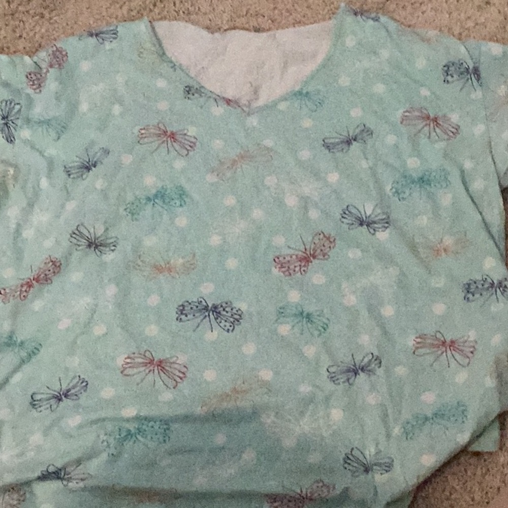 Butterfly Print Mint Green Top